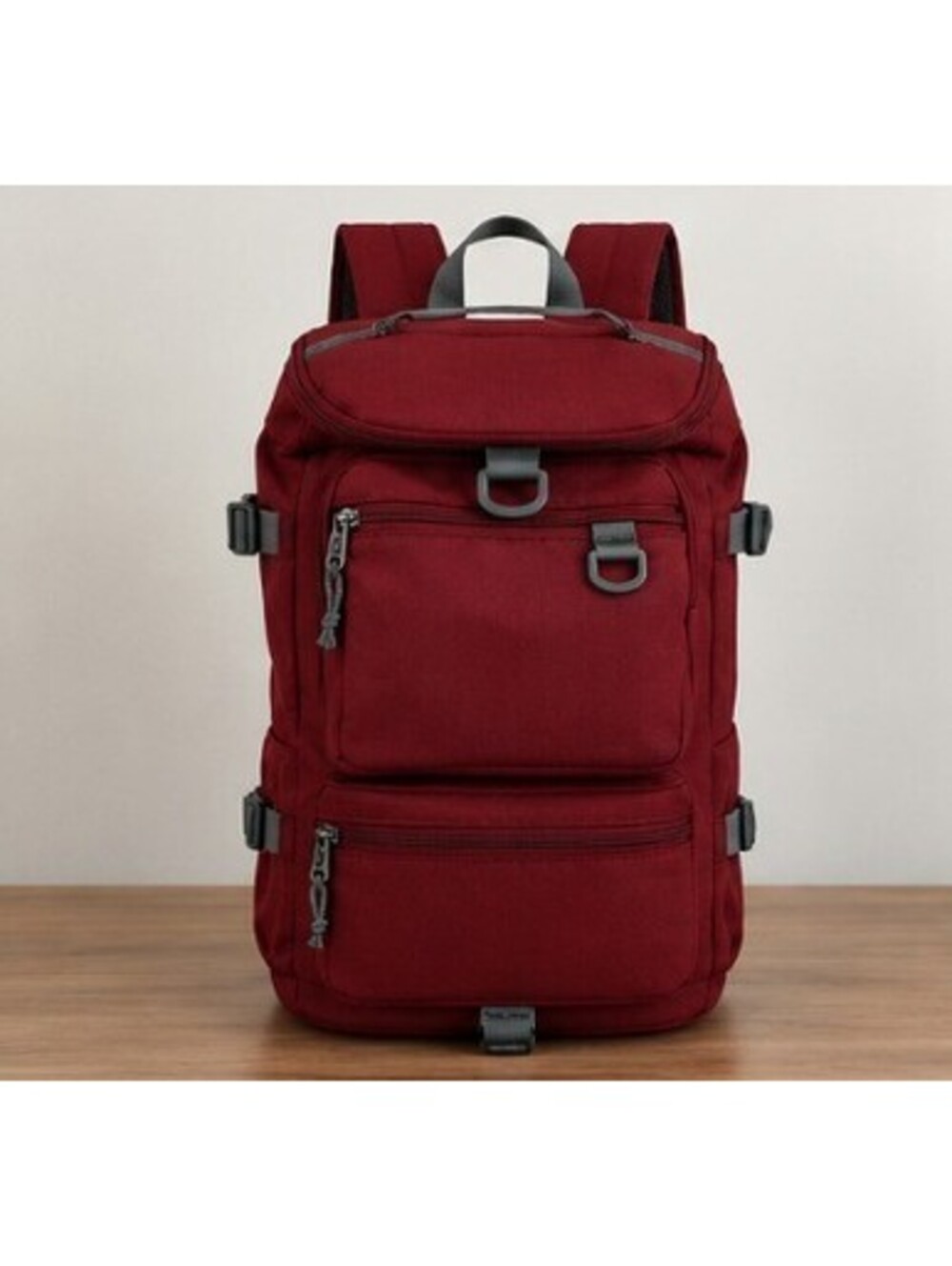 Convertible Gym Duffel Backpack, Shoe Compartment, Burgundy